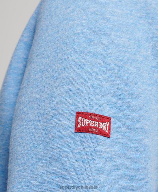 mujer Superdry azul sudadera con capucha y cremallera con texto vintage 2R68Z2289