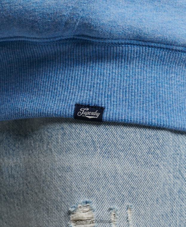 mujer Superdry azul sudadera con cremallera y forro de borreguito esencial 2R68Z5750