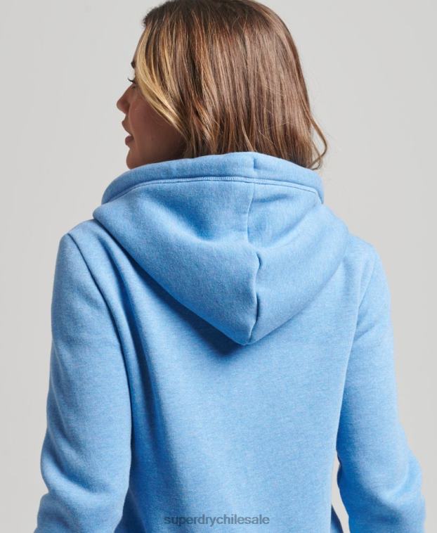 mujer Superdry azul sudadera con cremallera y logo Essential de algodón orgánico 2R68Z3301