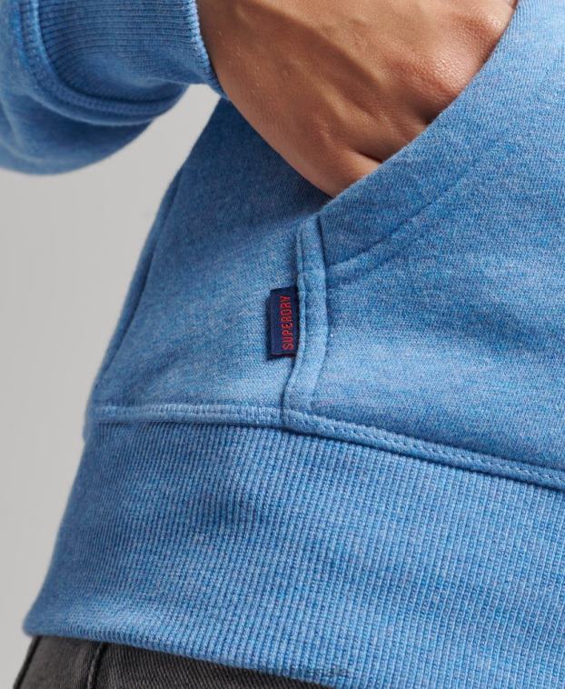 mujer Superdry azul sudadera con cremallera y logo Essential de algodón orgánico 2R68Z3301