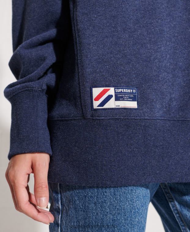 mujer Superdry azul sudadera con cuello redondo y aplique del logo Code 2R68Z3504