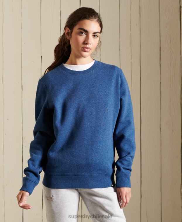 mujer Superdry azul sudadera con cuello redondo y logo vintage 2R68Z3455