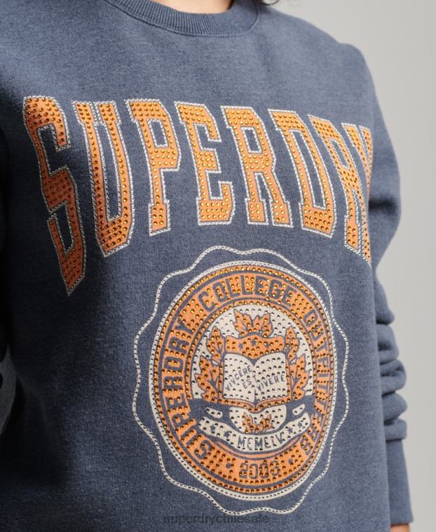 mujer Superdry azul sudadera con equipo de franquicia vintage 2R68Z2227