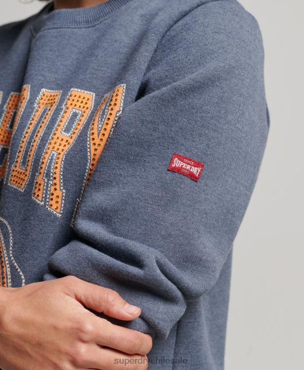 mujer Superdry azul sudadera con equipo de franquicia vintage 2R68Z2227