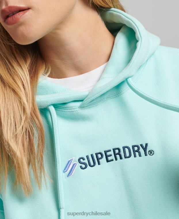 mujer Superdry azul sudadera extragrande con capucha y aplique del logo 2R68Z3434
