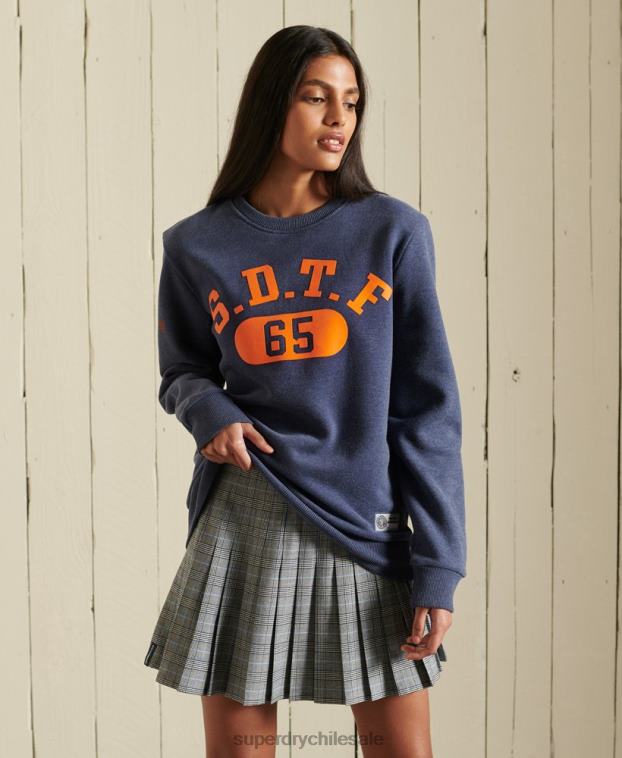 mujer Superdry azul sudadera oversize con equipo de atletismo 2R68Z6054