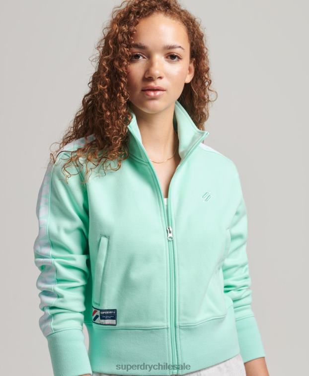 mujer Superdry azul top deportivo con logo 2R68Z3420