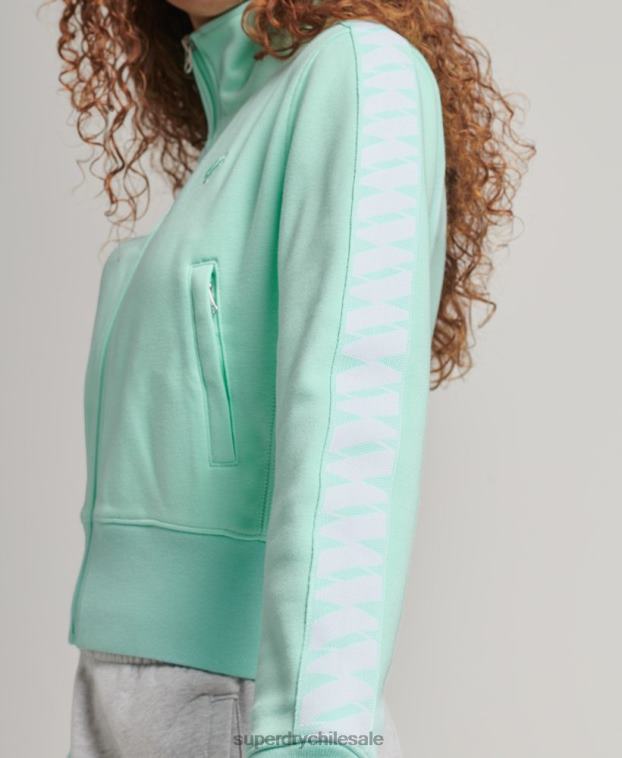 mujer Superdry azul top deportivo con logo 2R68Z3420