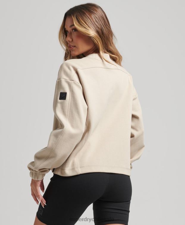 mujer Superdry beige sudadera con capucha Code Tech 2R68Z5773