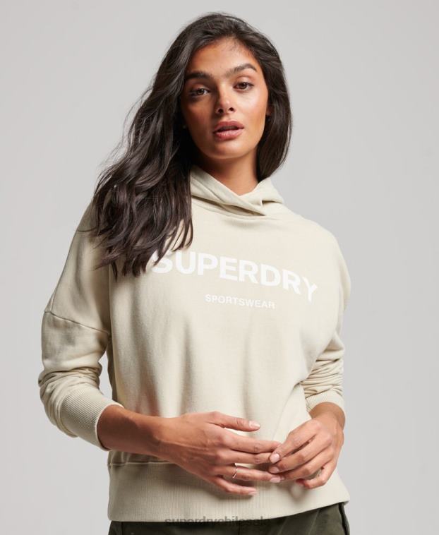 mujer Superdry beige sudadera con capucha core sport 2R68Z3360