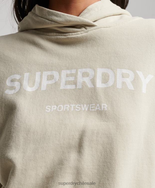 mujer Superdry beige sudadera con capucha core sport 2R68Z3360