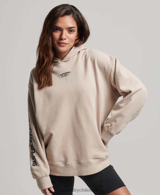mujer Superdry beige sudadera con capucha extragrande 2R68Z3381