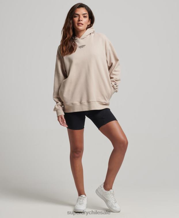 mujer Superdry beige sudadera con capucha extragrande 2R68Z3381