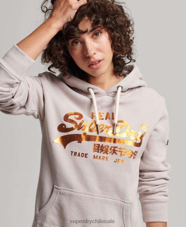 mujer Superdry beige sudadera con capucha y detalles 2R68Z3424