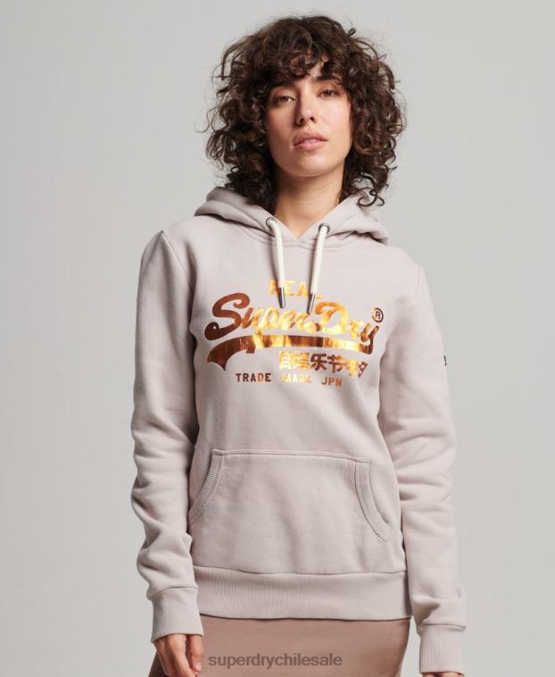 mujer Superdry beige sudadera con capucha y detalles 2R68Z3424