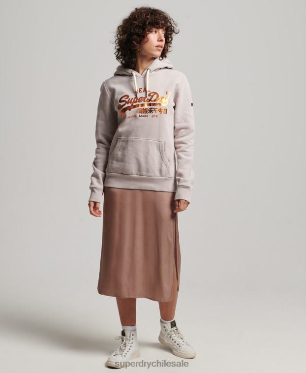 mujer Superdry beige sudadera con capucha y detalles 2R68Z3424