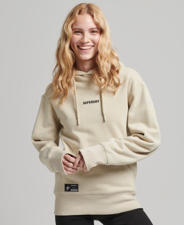mujer Superdry beige sudadera con capucha y micro logo 2R68Z5884