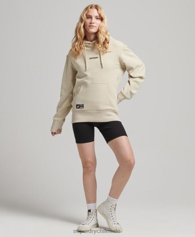 mujer Superdry beige sudadera con capucha y micro logo 2R68Z5884