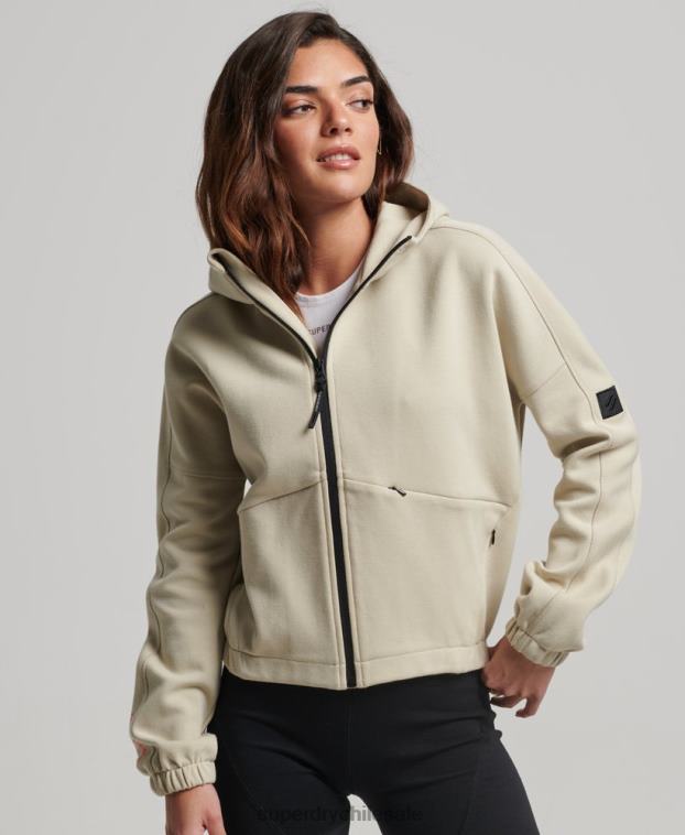 mujer Superdry beige sudadera con cremallera code tech 2R68Z3267