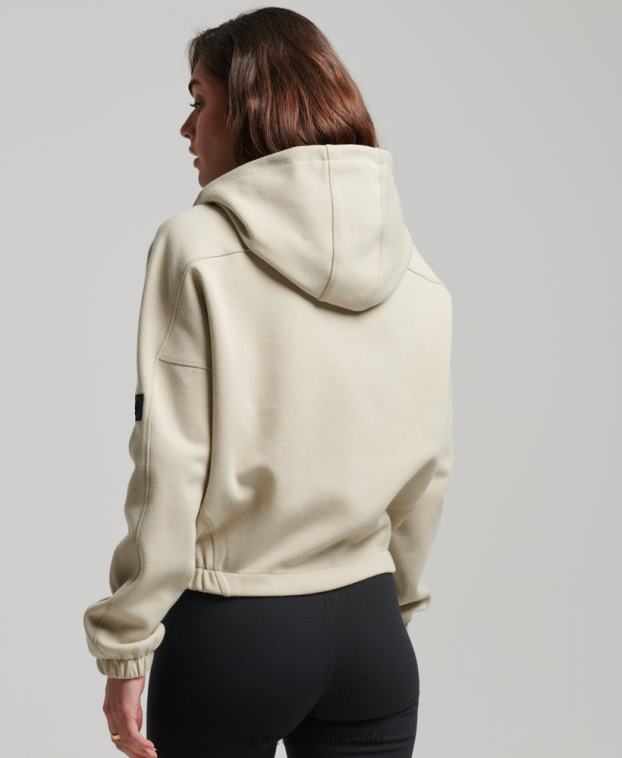 mujer Superdry beige sudadera con cremallera code tech 2R68Z3267