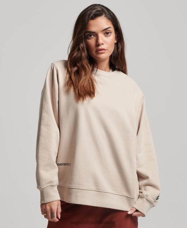 mujer Superdry beige sudadera con cuello redondo 2R68Z3309