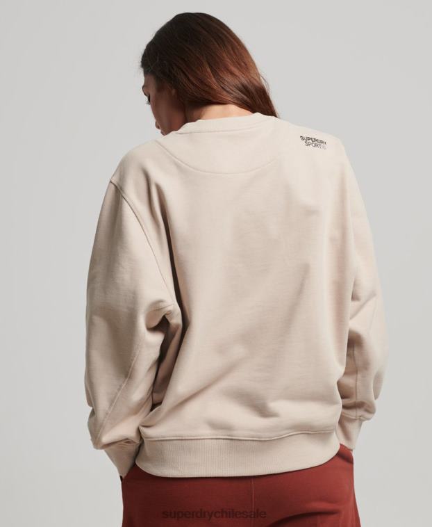 mujer Superdry beige sudadera con cuello redondo 2R68Z3309