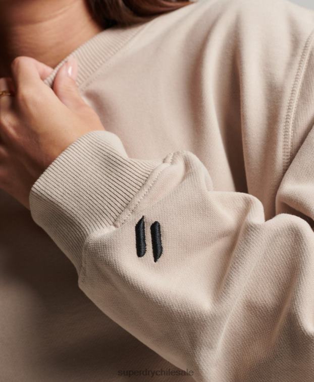 mujer Superdry beige sudadera con cuello redondo 2R68Z3309