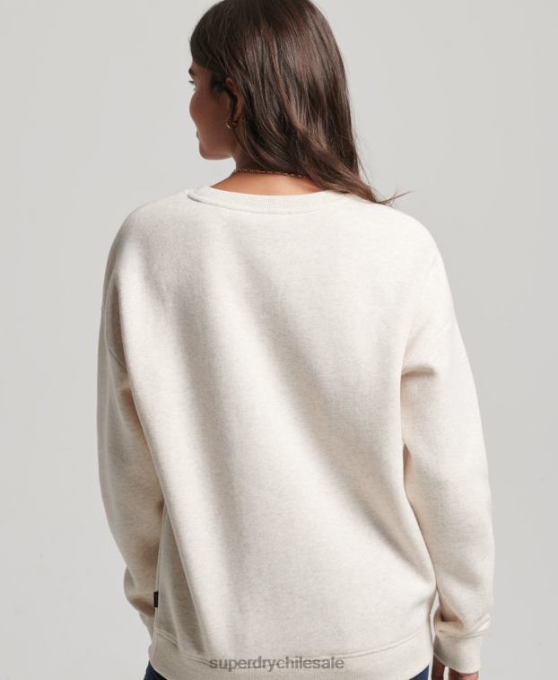 mujer Superdry beige sudadera con cuello redondo 2R68Z3499