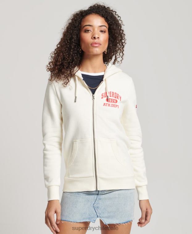mujer Superdry blanco sudadera con capucha atlética vintage 2R68Z2251