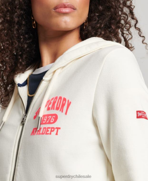 mujer Superdry blanco sudadera con capucha atlética vintage 2R68Z2251