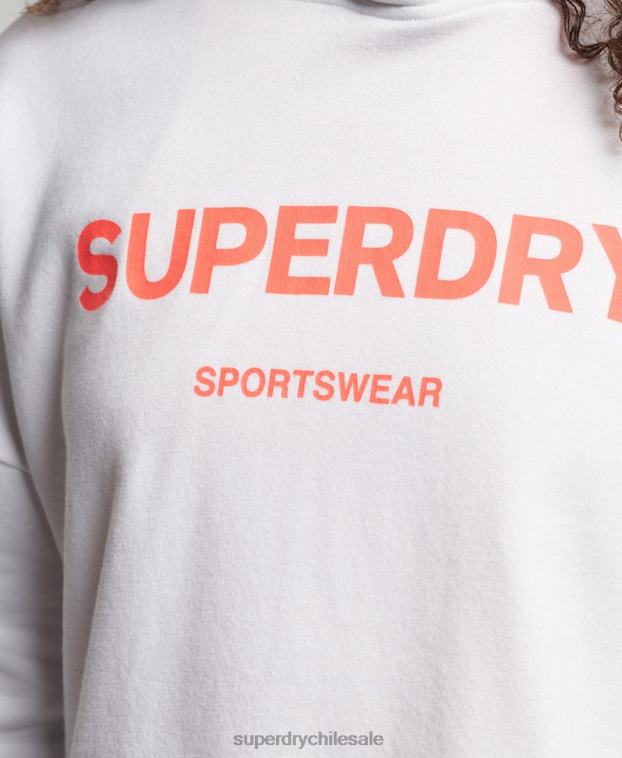 mujer Superdry blanco sudadera con capucha core sport 2R68Z3359