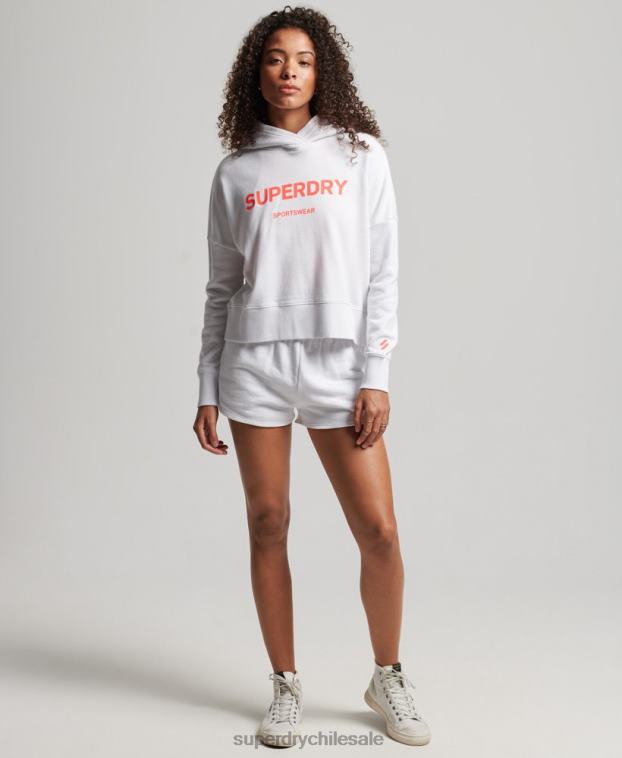 mujer Superdry blanco sudadera con capucha core sport 2R68Z3359