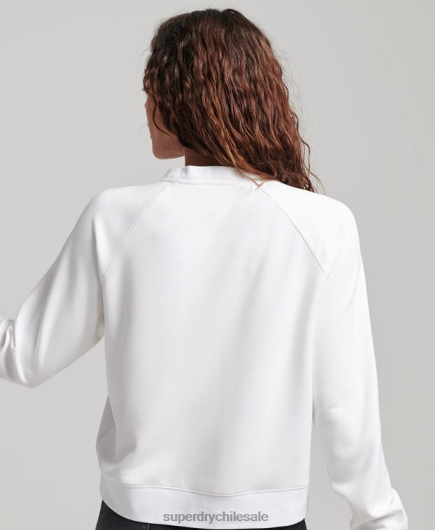 mujer Superdry blanco sudadera con capucha de modal 2R68Z5915