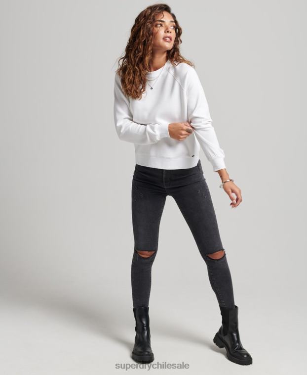 mujer Superdry blanco sudadera con capucha de modal 2R68Z5915