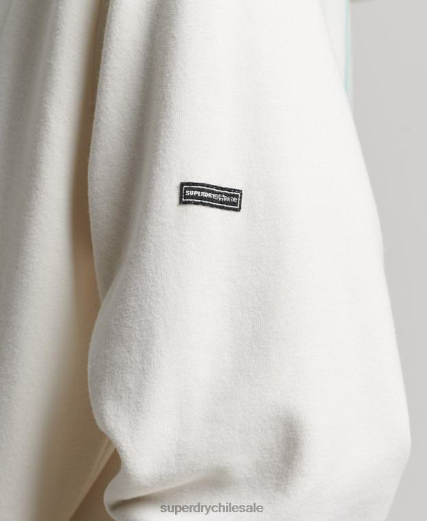 mujer Superdry blanco sudadera con capucha folk nómada 2R68Z3410
