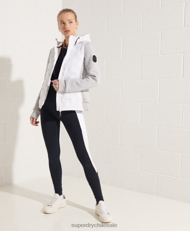 mujer Superdry blanco sudadera con capucha híbrida tormenta sónica 2R68Z5951