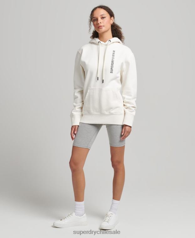 mujer Superdry blanco sudadera con capucha holgada code linear 2R68Z5904