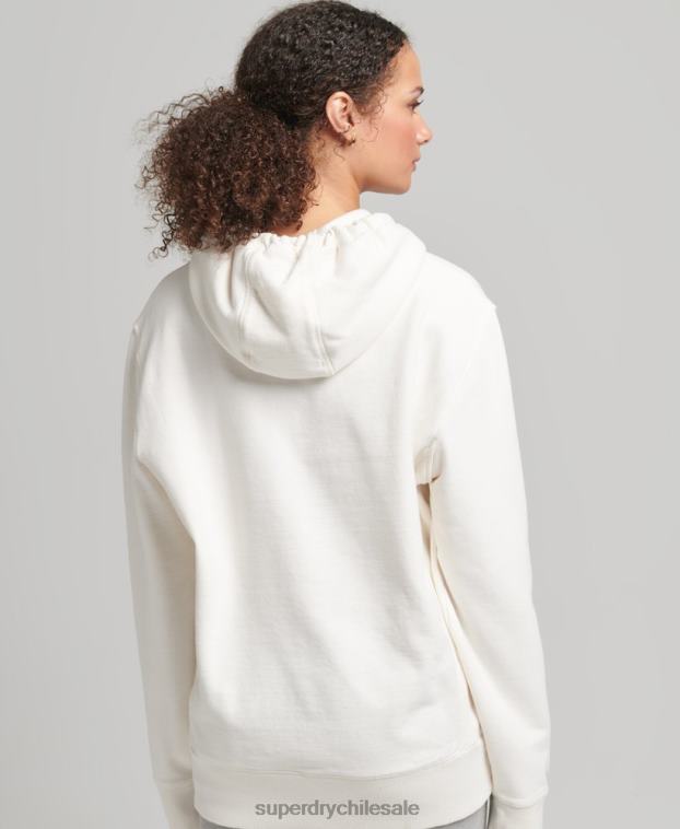 mujer Superdry blanco sudadera con capucha holgada code linear 2R68Z5904