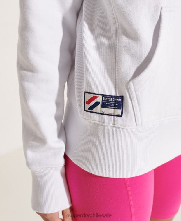 mujer Superdry blanco sudadera con capucha mono arco Varsity 2R68Z5979