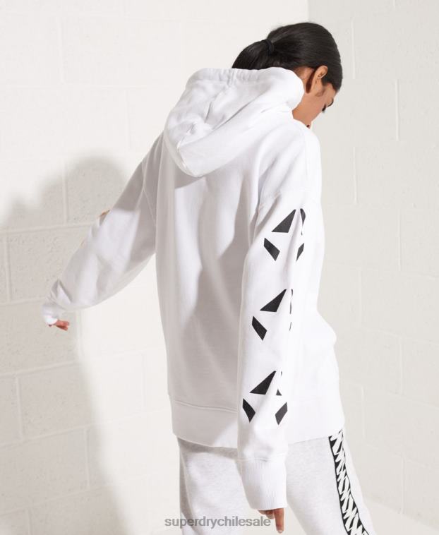 mujer Superdry blanco sudadera con capucha oversize 2R68Z5975