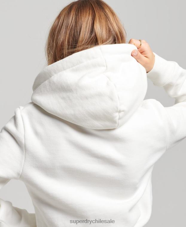 mujer Superdry blanco sudadera con capucha y detalles 2R68Z2210