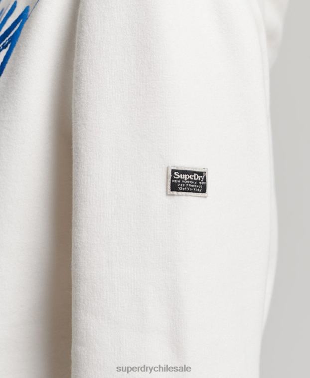 mujer Superdry blanco sudadera con capucha y detalles 2R68Z2210