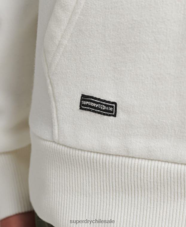 mujer Superdry blanco sudadera con cremallera y logo vintage 2R68Z6110