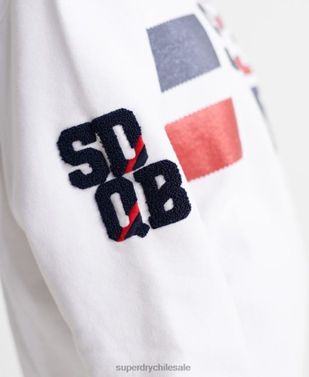 mujer Superdry blanco sudadera con cuello redondo de autoridad sdqb 2R68Z3510