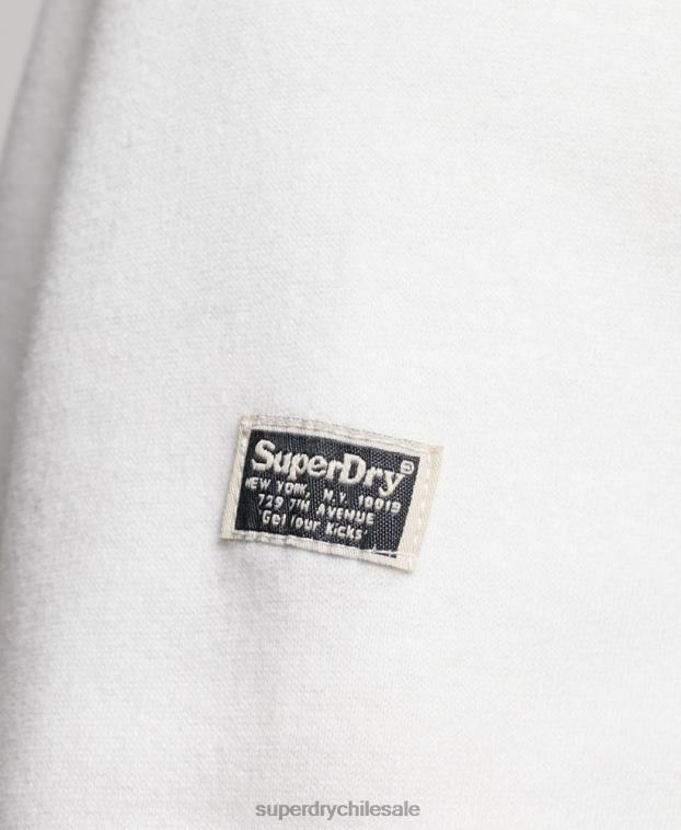 mujer Superdry blanco sudadera con cuello redondo y detalles 2R68Z2263