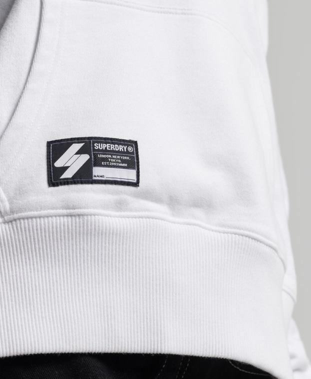 mujer Superdry blanco sudadera corta con capucha y logo independiente 2R68Z5844