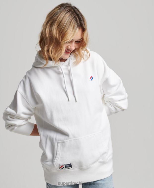mujer Superdry blanco sudadera extragrande esencial de algodón orgánico 2R68Z5768