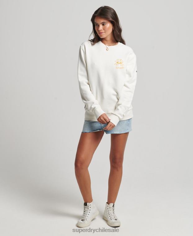 mujer Superdry blanco sudadera folk nómada 2R68Z3436