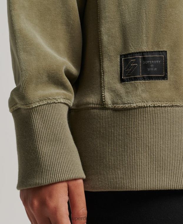 mujer Superdry caqui equipo extragrande de terciopelo con logotipo de code s 2R68Z6013
