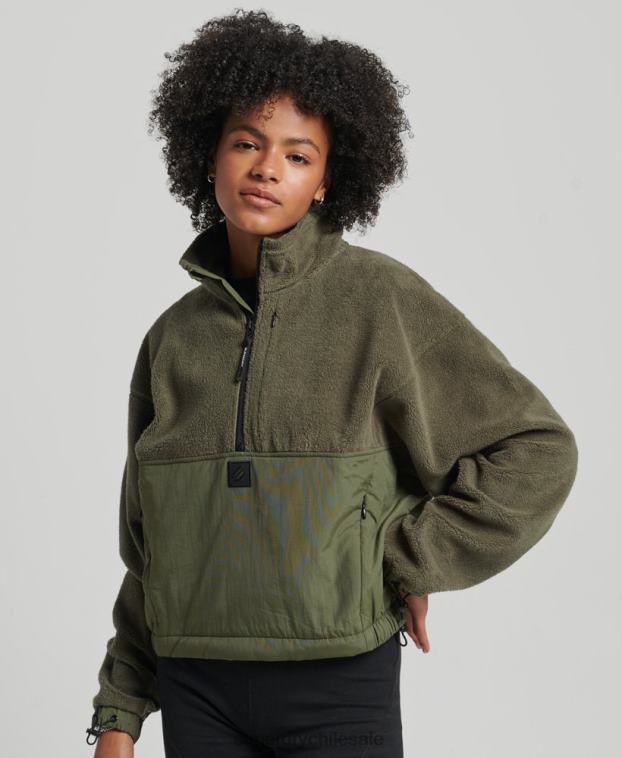 mujer Superdry caqui forro polar híbrido tecnológico 2R68Z5817